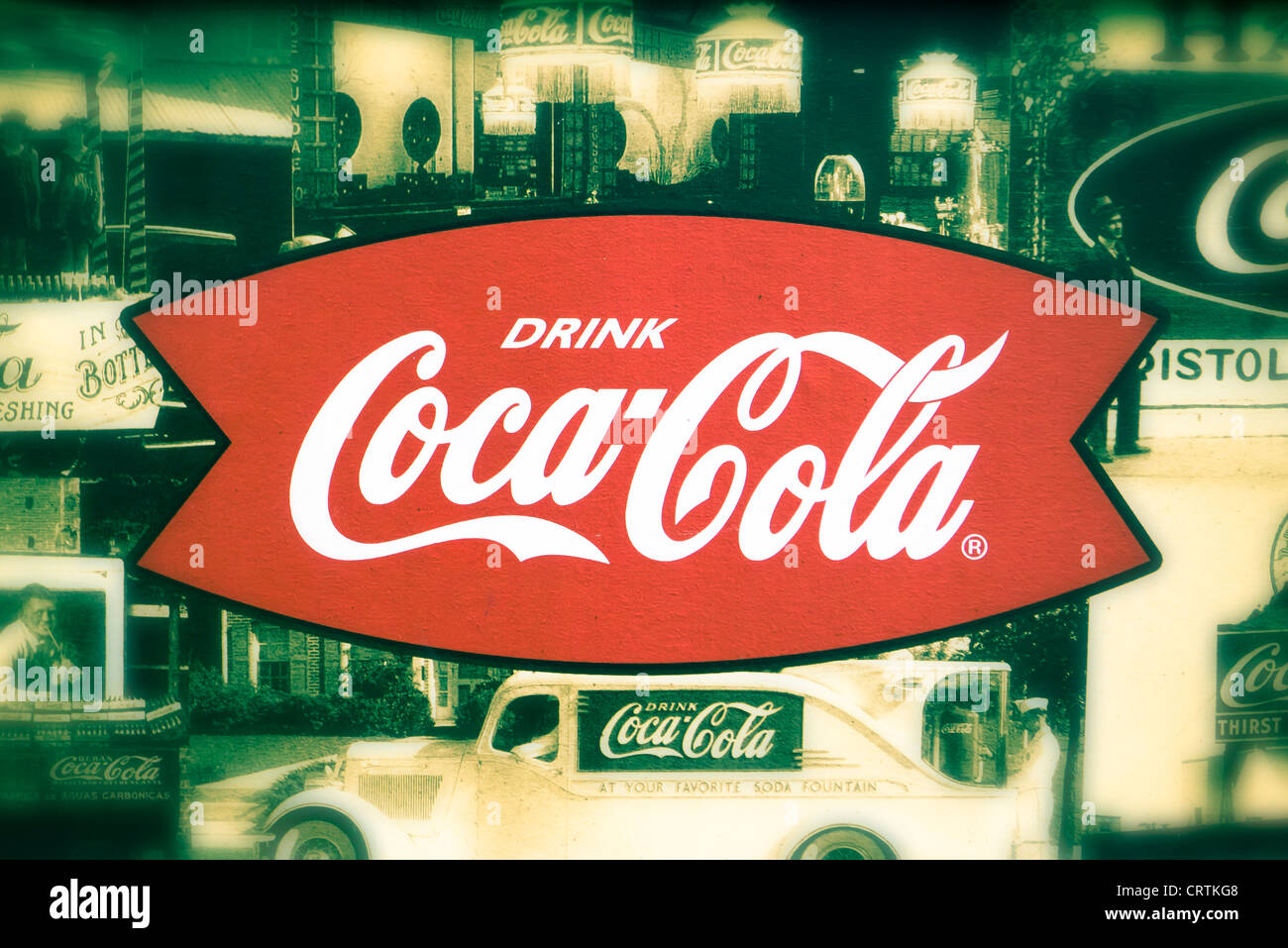 Vintage coca cola Werbung Stockfoto