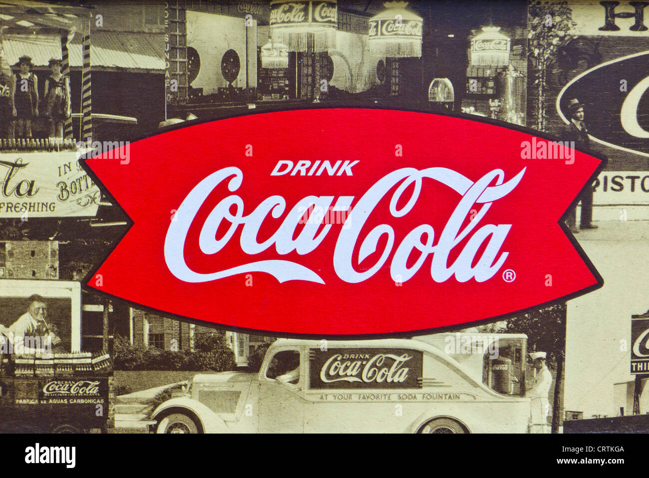 Vintage coca cola Werbung Stockfoto