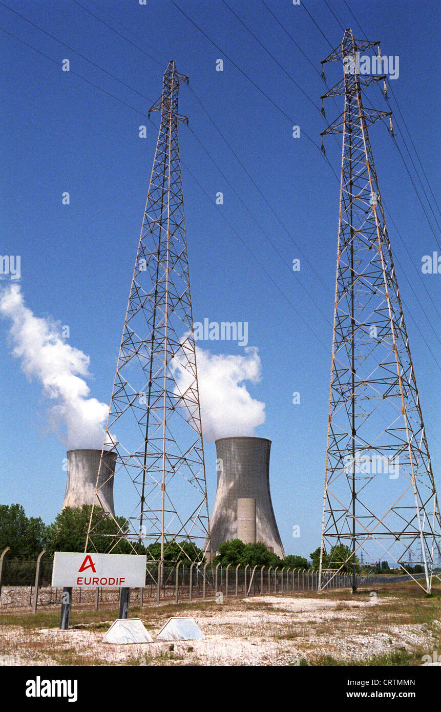 Kernkraftwerk E.D.F. auf dem Gelände des Kernkraftwerks Tricastin Stockfoto