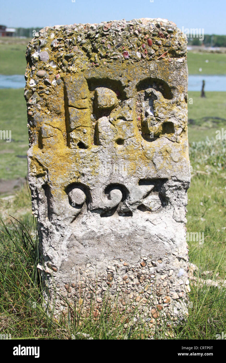 Grenze Marker für Hamble Pfarrei Rat 1923 Stockfoto