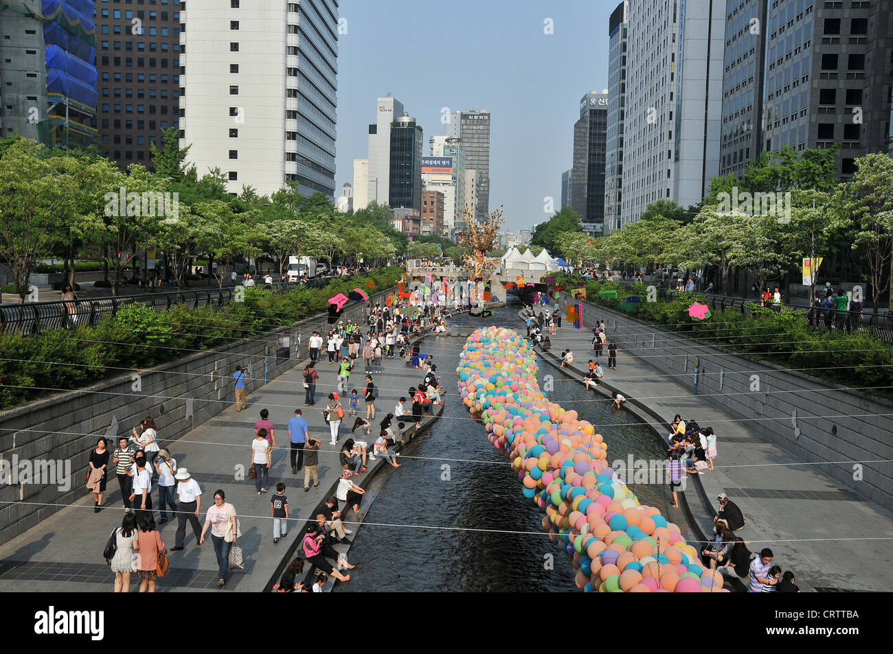 Fluss Cheonggyecheon Seoul Südkorea Stockfoto