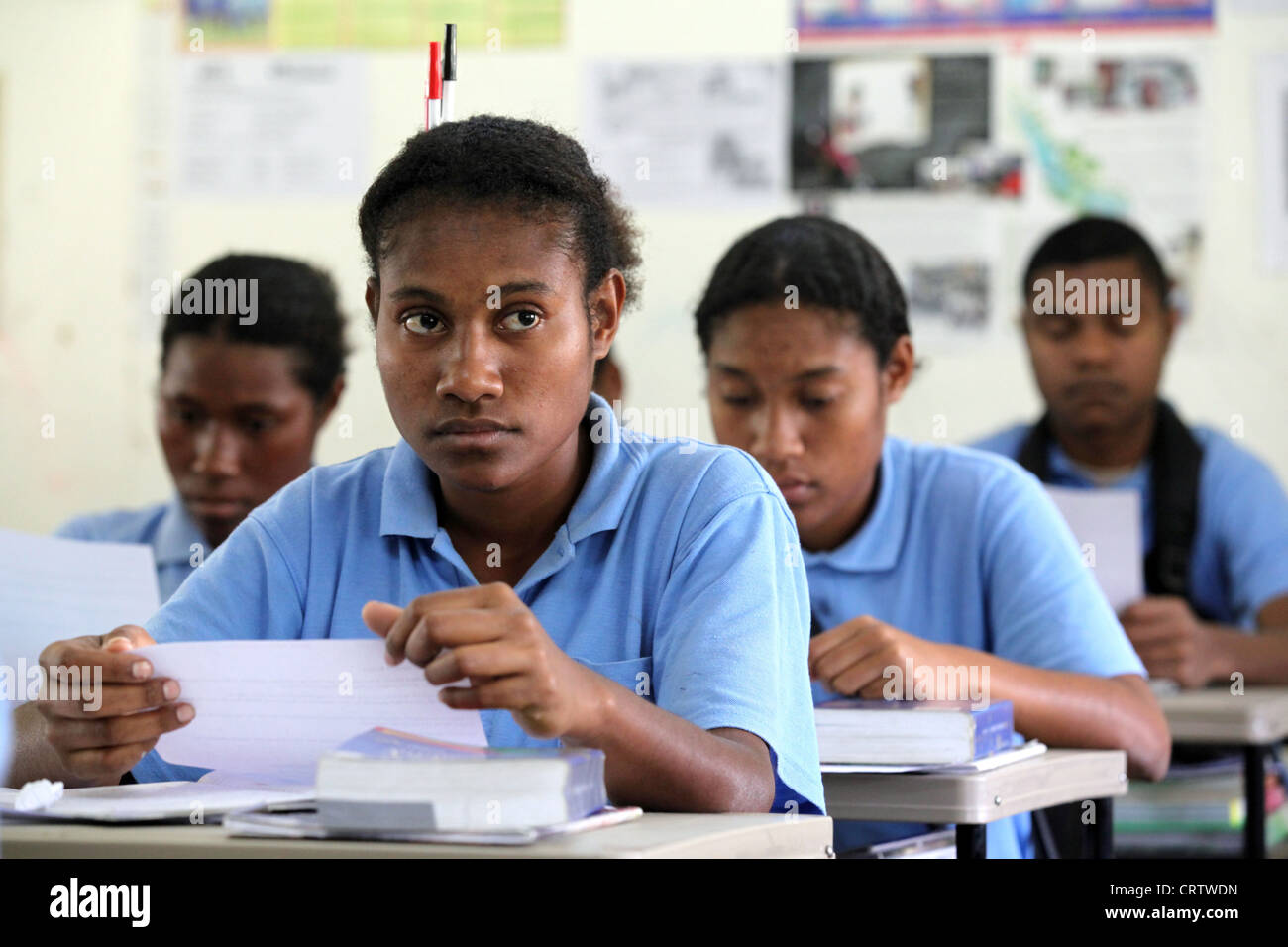 Studenten in die Sacred Heart High School in Tapini, Papua-Neu-Guinea Stockfoto