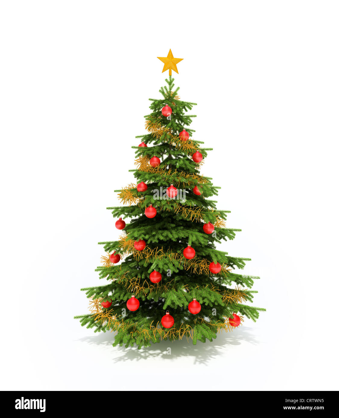 Weihnachtsbaum auf weiß Stockfoto