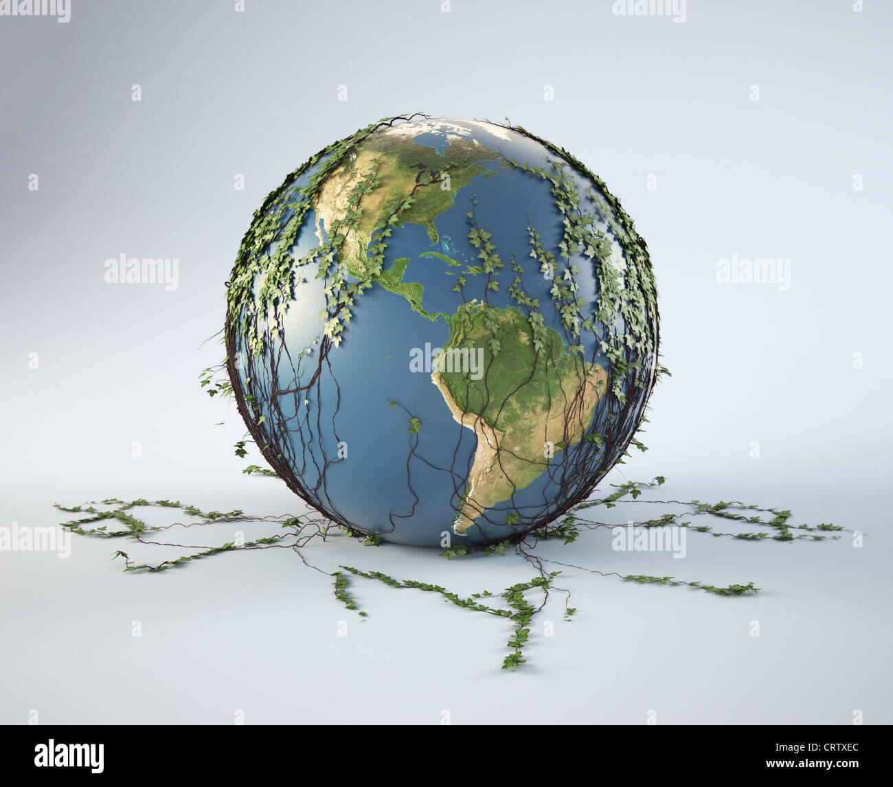 Erde bedeckt mit Efeu Stockfoto