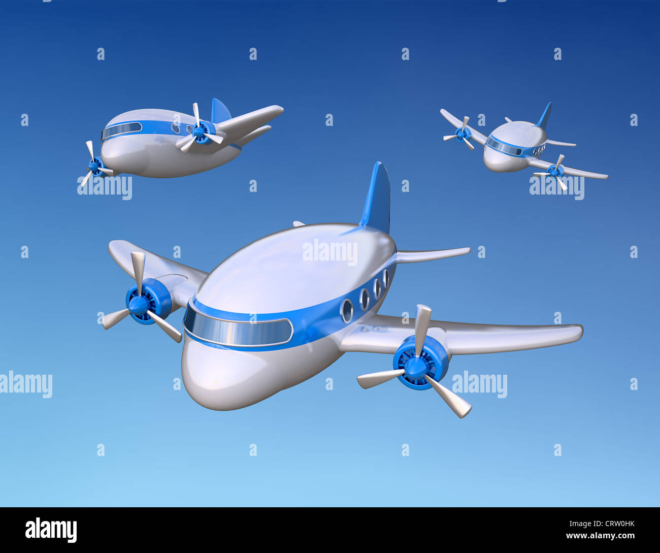 kleine 3D Flugzeuge Stockfoto