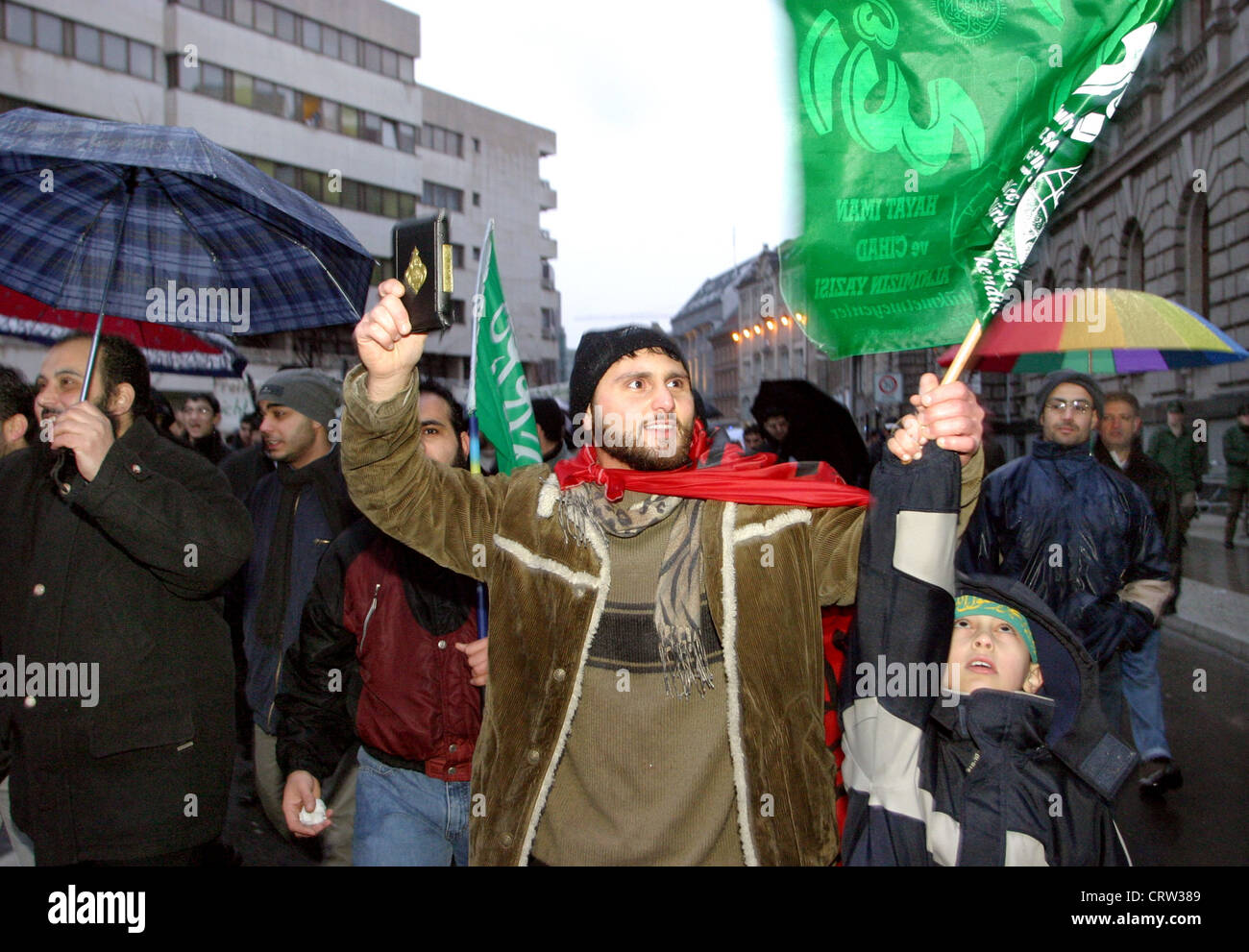 Demonstration für Religionsfreiheit in Berlin. Stockfoto