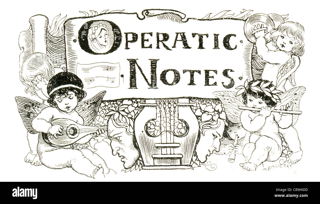 Viktorianisches Magazin heading for Operatic Notes von Künstler A Bauerle Für das Reich der Frau Stockfoto