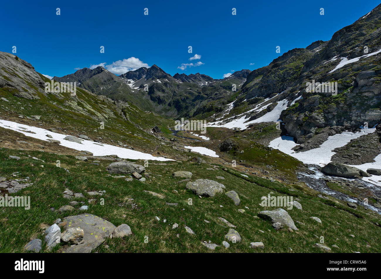 Berglandschaft nahe dem Bellacomba See, Aostatal, Italien Stockfoto