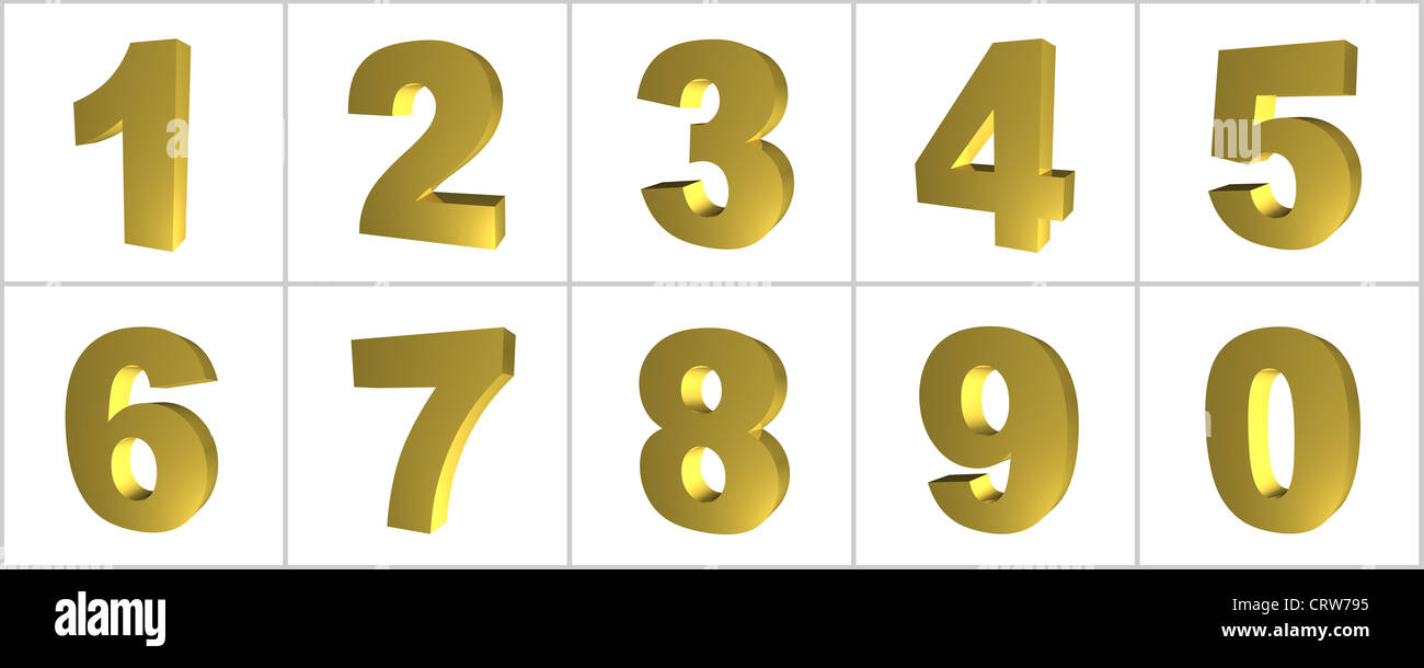 Gold Internet-Symbol-Nummern Stockfoto