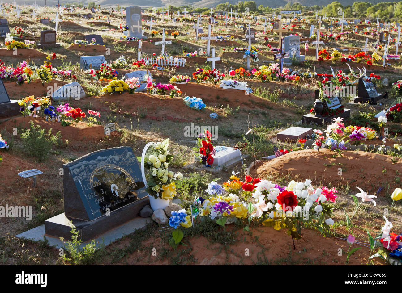 Indianischen Friedhof in Fort Washakie, Wyoming Stockfoto