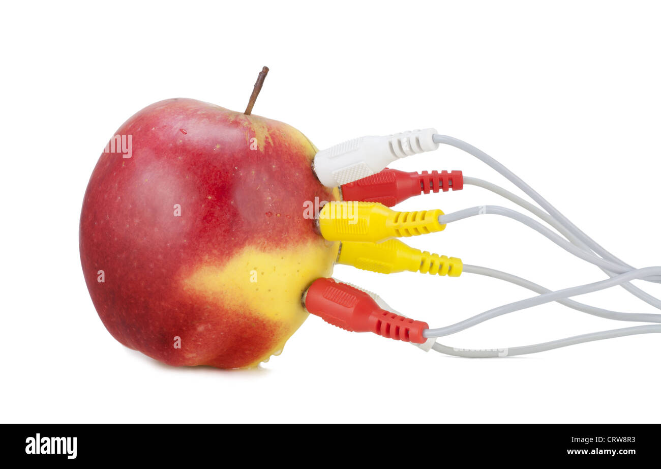 Roter Apfel Verbindung im Netzwerk Stockfoto