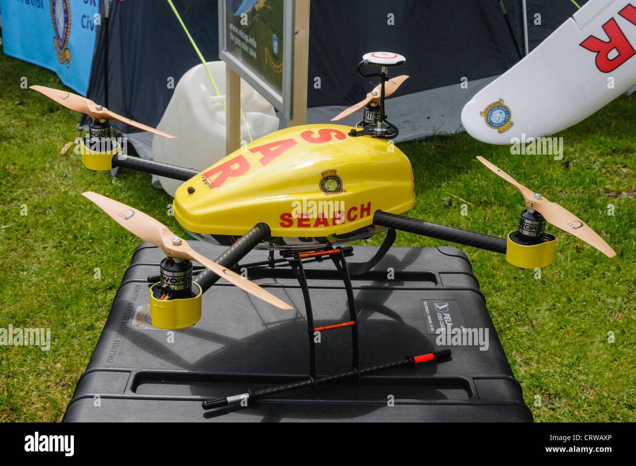 Such- und Rettungsaktionen ferngesteuerte Drohne Stockfoto