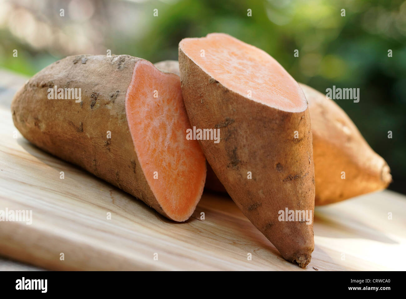 Süße Kartoffeln, Süßkartoffeln, Yams, Süßkartoffeln, Orange ausgestaltet, Orange Fleshed Süßkartoffeln Stockfoto