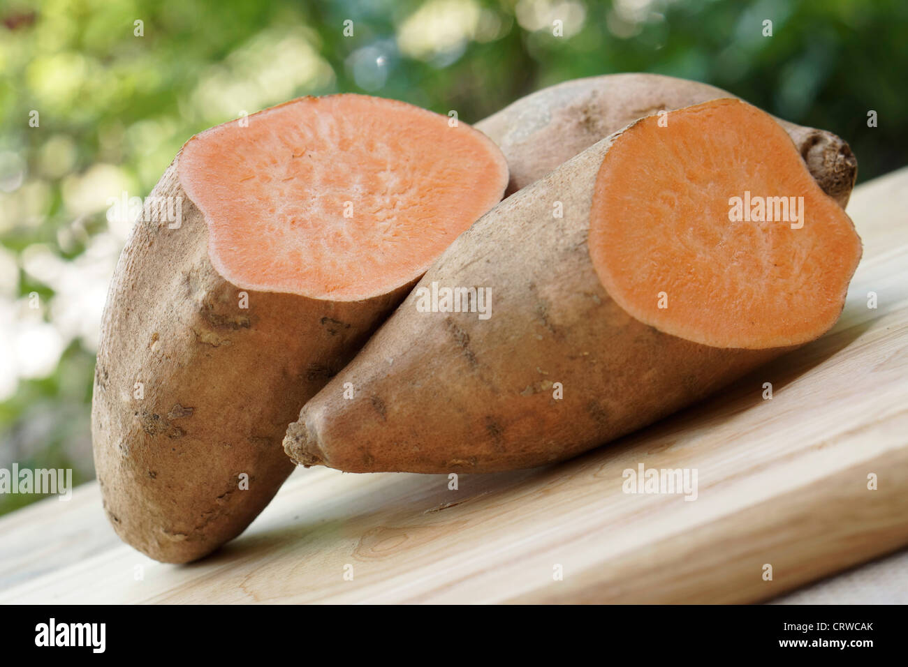 Süße Kartoffeln, Süßkartoffeln Yam, Süßkartoffeln, Orange ausgestaltet, Orange Fleshed Süßkartoffeln Stockfoto