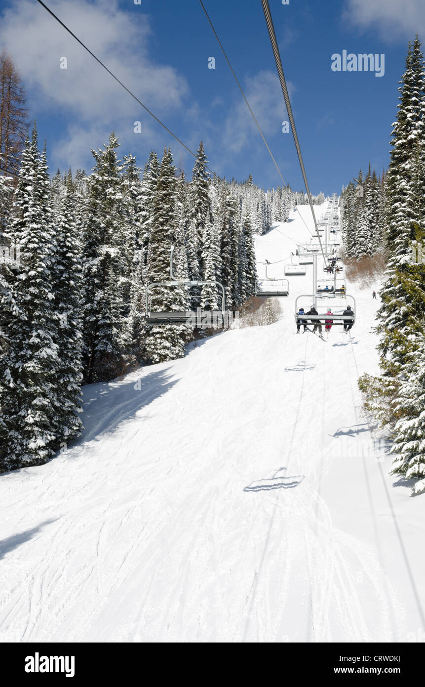 SILVERSTAR COMET express Sesselbahn Silver Star Resort Vernon bc Kanada Stockfoto