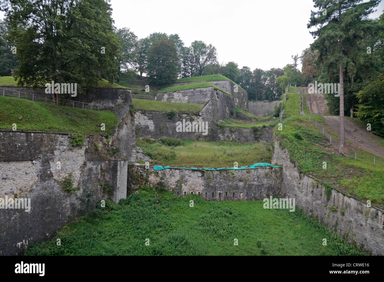 Einige der Befestigungen von der Zitadelle von Namur, Wallonien, Belgien. Stockfoto