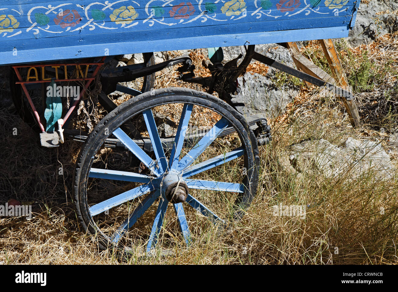 Türkei Karmylassos verlassenen Wagen Stockfoto