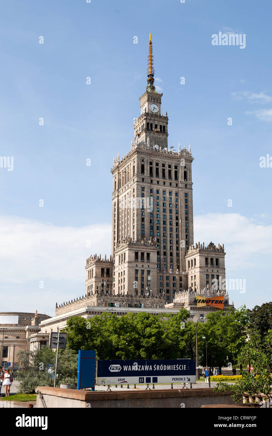 Warschau, Stadtzentrum. Der Palast der Wissenschaft und Kultur. Polen Stockfoto