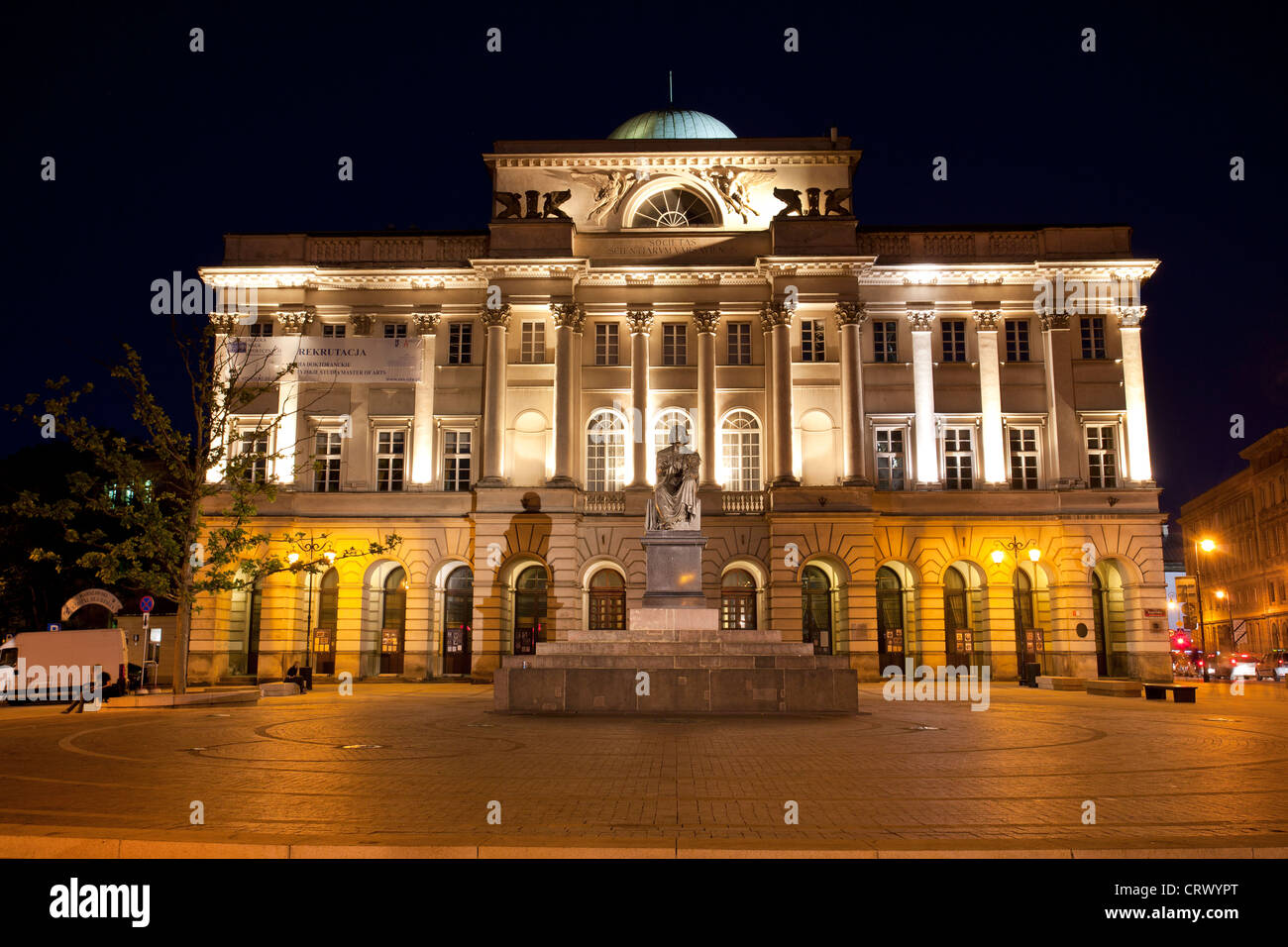 Staszic-Palast, nahe der Altstadt in Warschau, Polen, Stockfoto