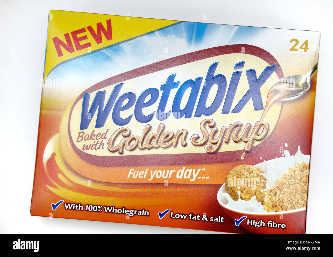 eine Schachtel mit Weetabix Golden Sirup Stockfoto