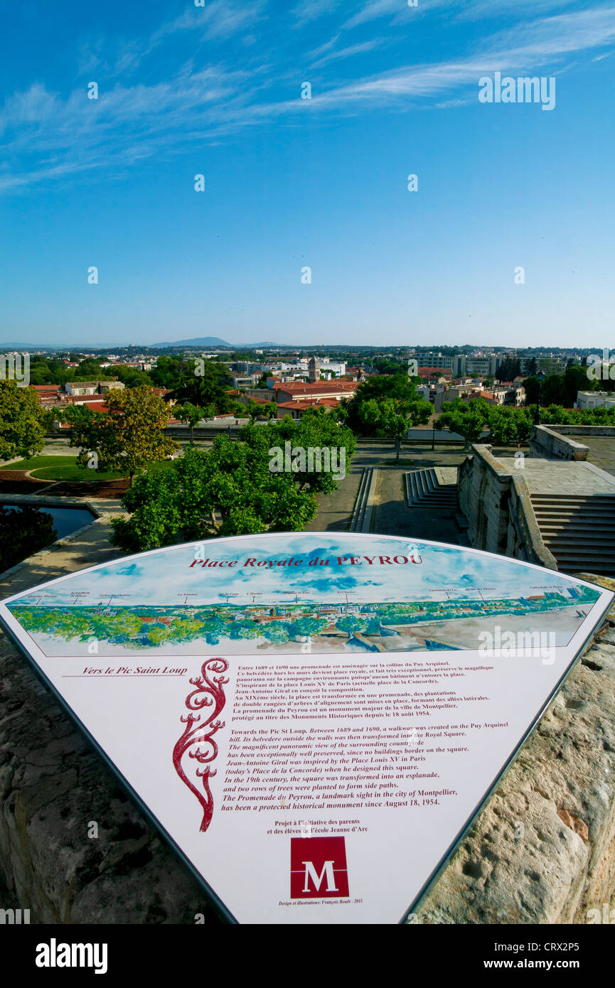 Die königliche Stelle des Peyrpu, Montpellier, Herault, Languedoc-Roussillon, Frankreich Stockfoto