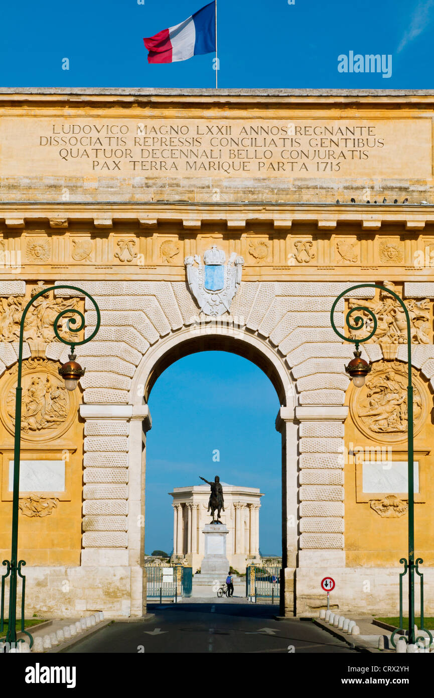 Der Triumphbogen, Montpellier, Herault, Languedoc-Roussillon, Frankreich Stockfoto