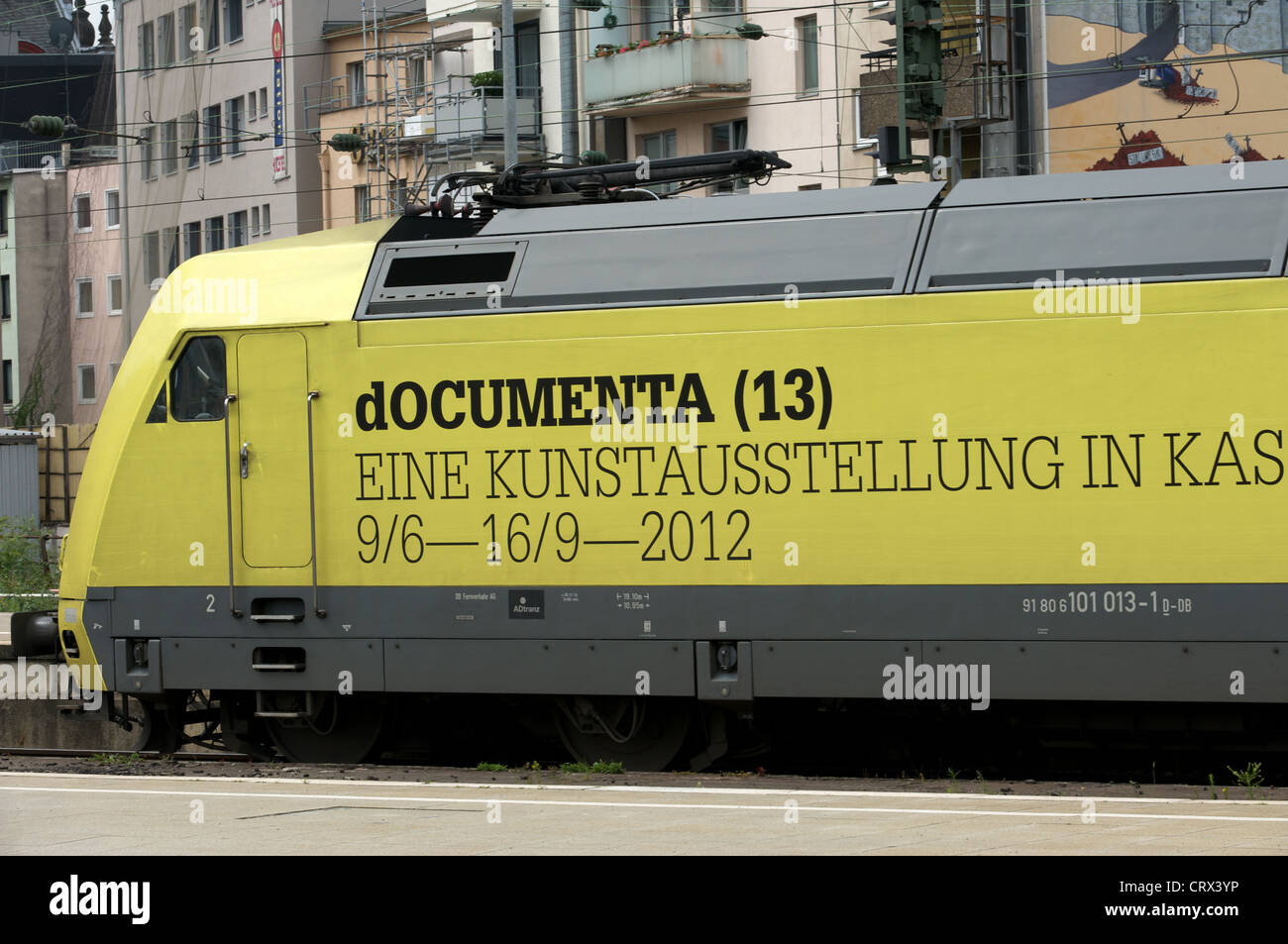 Die Deutsche Bahn Lok Werbung Documenta (13) Ausstellung Stockfoto