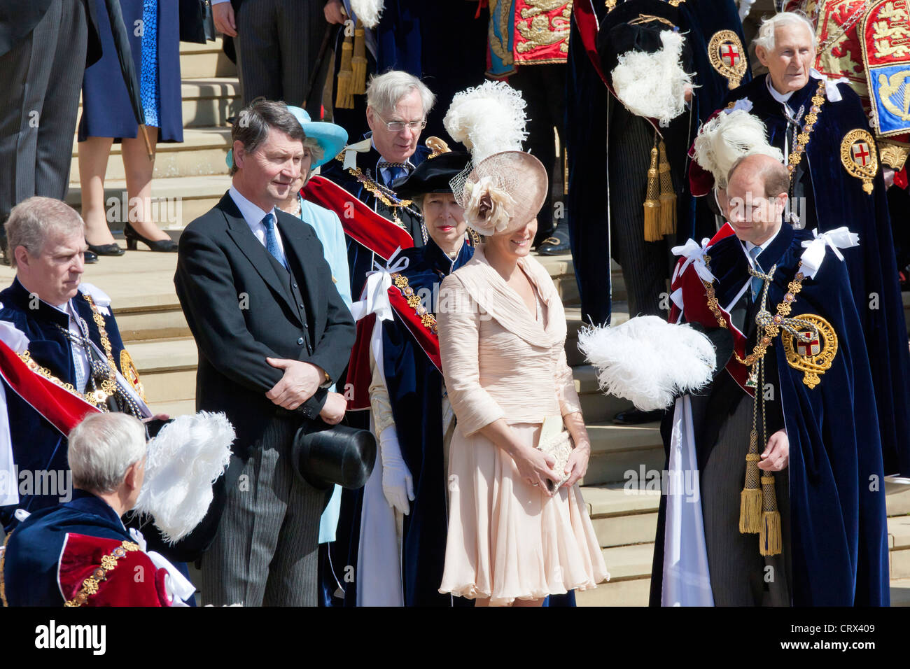 Timothy Laurence, Princess Royal, Countess of Wessex & Prince Edward am Strumpfband das Ritual des Windsor Castle 18. Juni 2012. PER0201 Stockfoto
