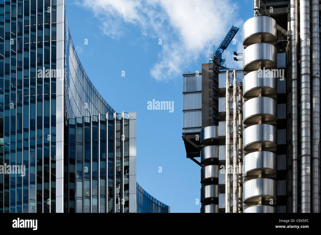 Willis, Gebäude und Lloyds Gebäude. Lime Street. London, England Stockfoto