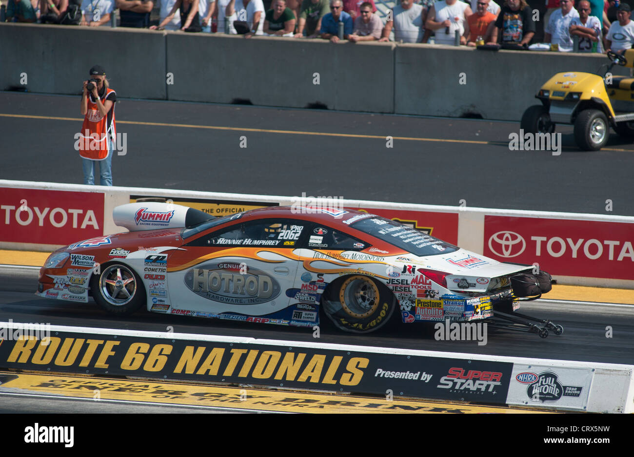 National Hot Rod Association Staatsangehörige auf dem Route 66 Raceway, Joliet, Illinois, USA Stockfoto