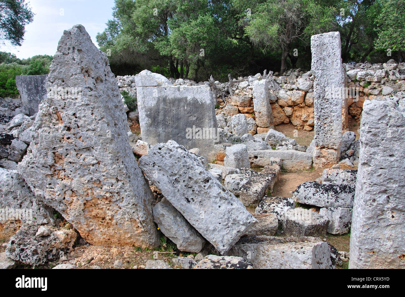 Die prähistorische, archäologische Seite von Trepucó, in der Nähe von Mahon, Menorca, Balearen, Spanien Stockfoto