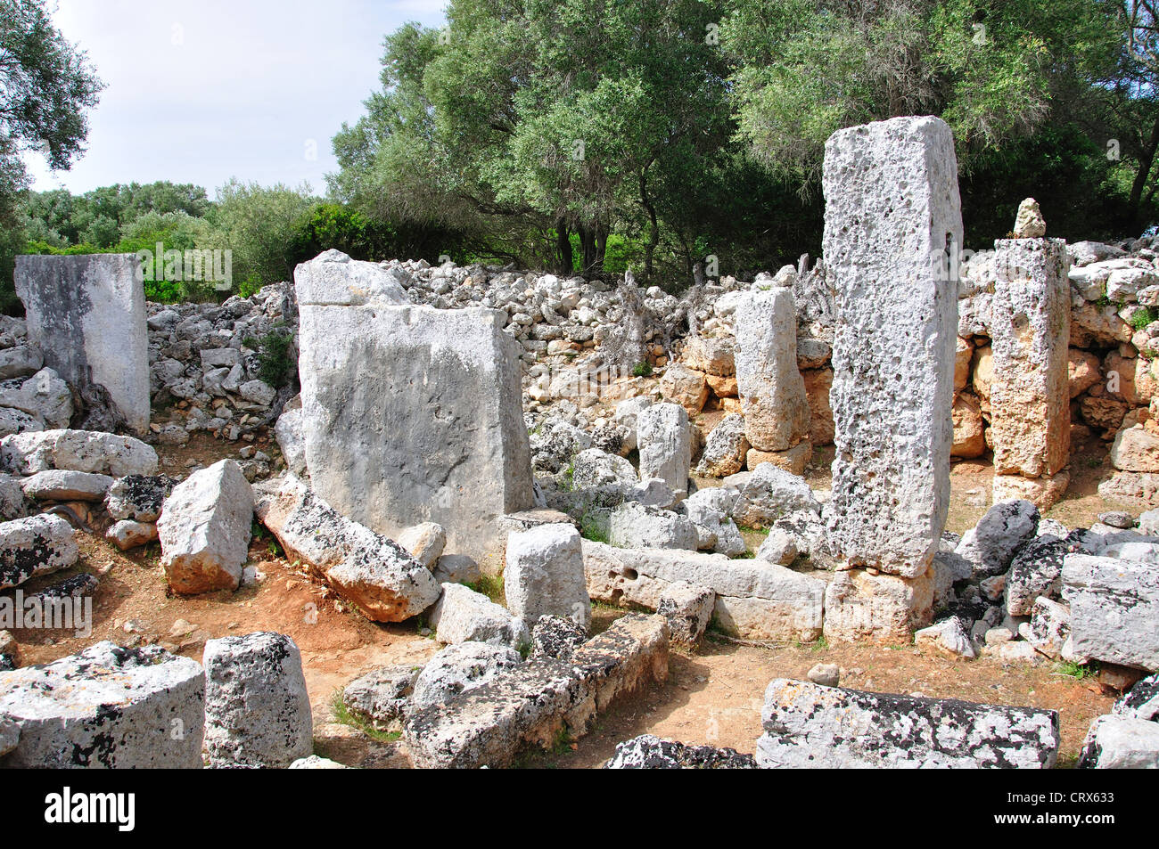 Die prähistorische, archäologische Seite von Trepucó, in der Nähe von Mahon, Menorca, Balearen, Spanien Stockfoto