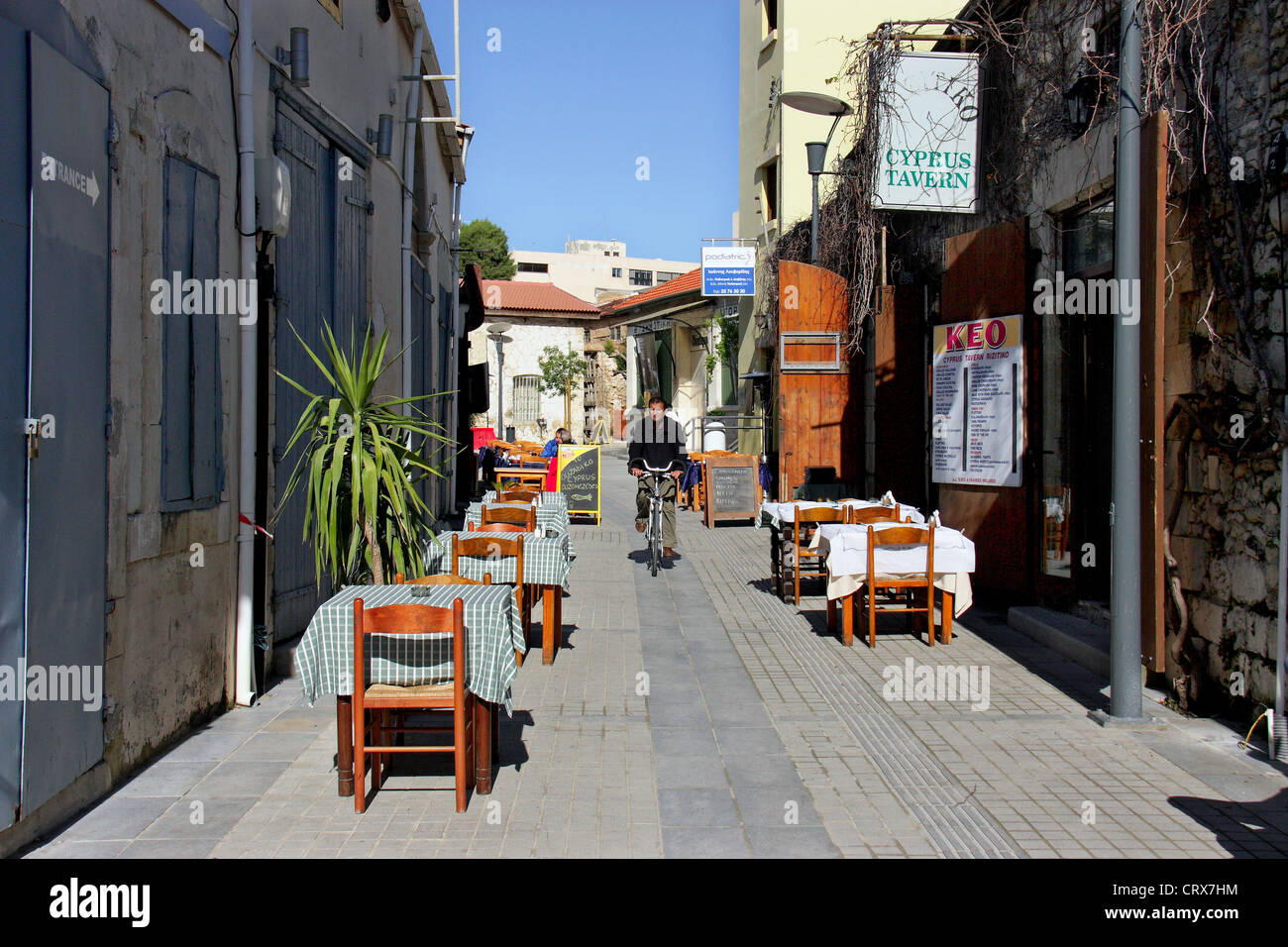 Restaurants in Altstadt, Limassol, Zypern Stockfoto