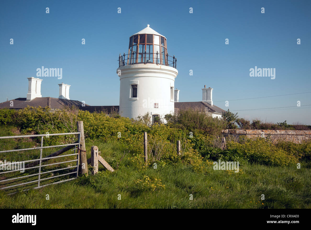 Alten höheren Leuchtturm auf Portland Bill, Weymouth, Dorset, England, Vereinigtes Königreich Stockfoto