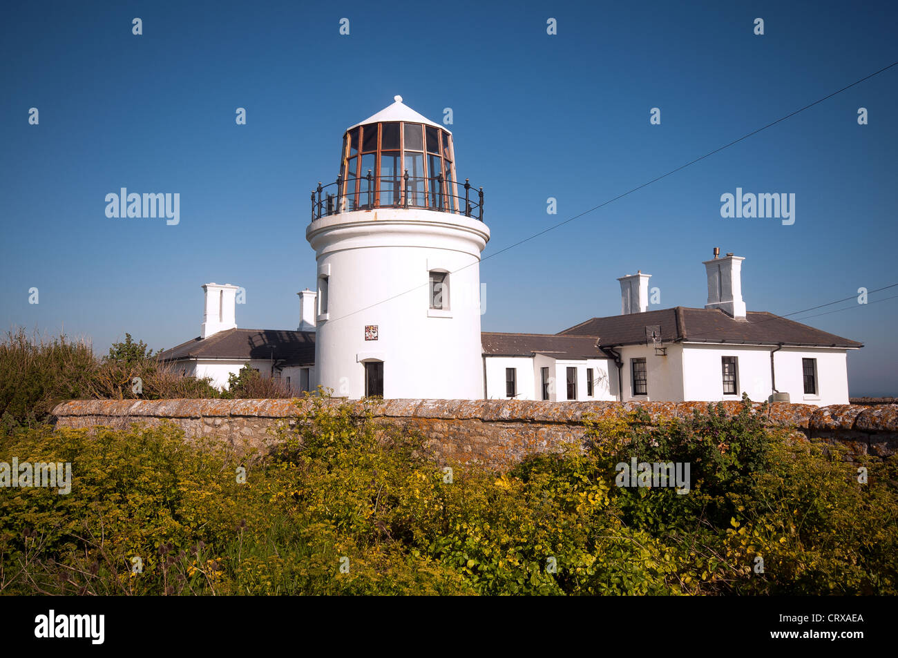 Alten höheren Leuchtturm auf Portland Bill, Weymouth, Dorset, England, Vereinigtes Königreich Stockfoto