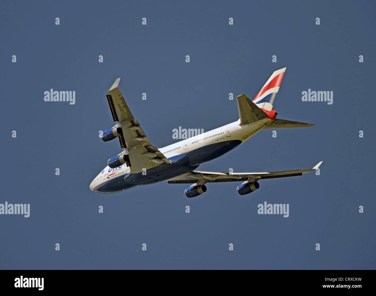 British Airways Boeing 747-436 Flugzeug abheben von Heathrow Airport, Hounslow, Greater London, England, Vereinigtes Königreich Stockfoto