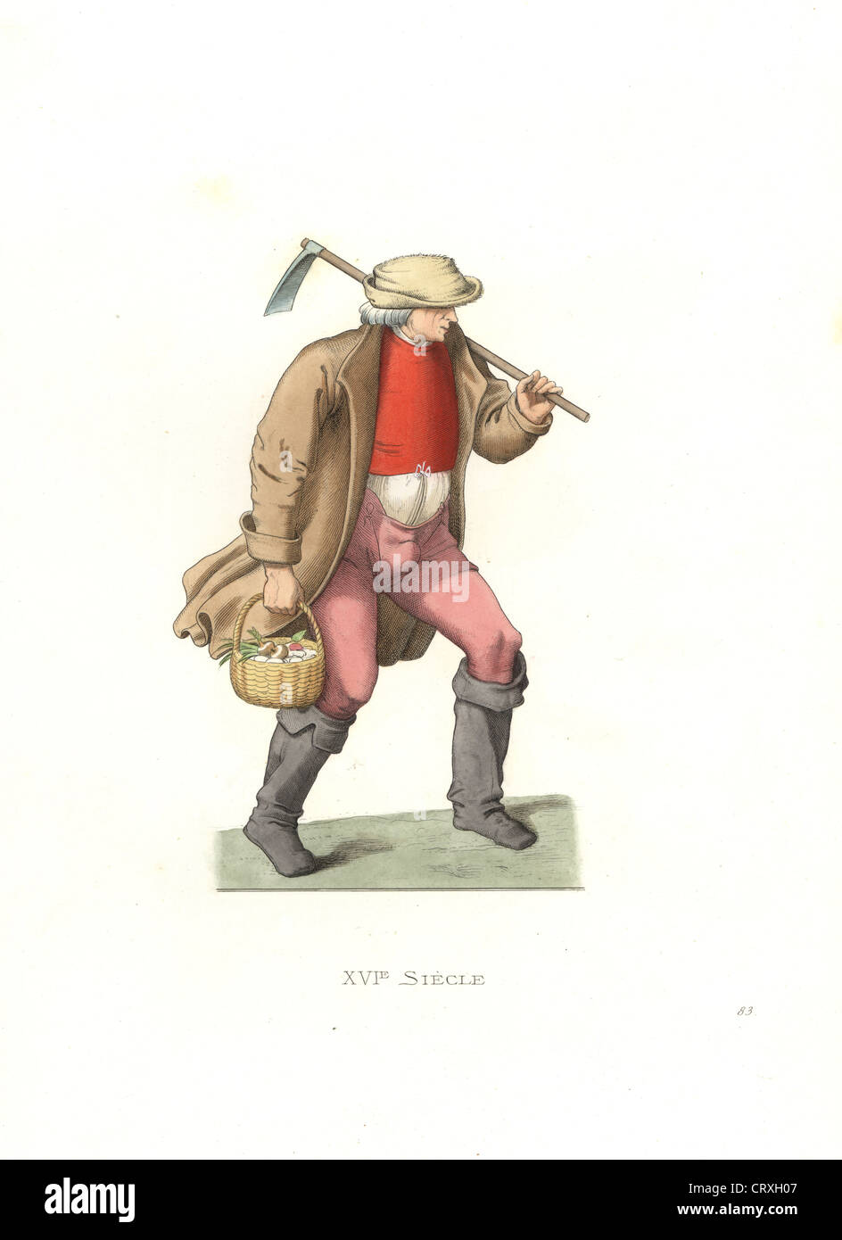 Französische Arbeiter, 16. Jh., aus einer 1567 print. Stockfoto