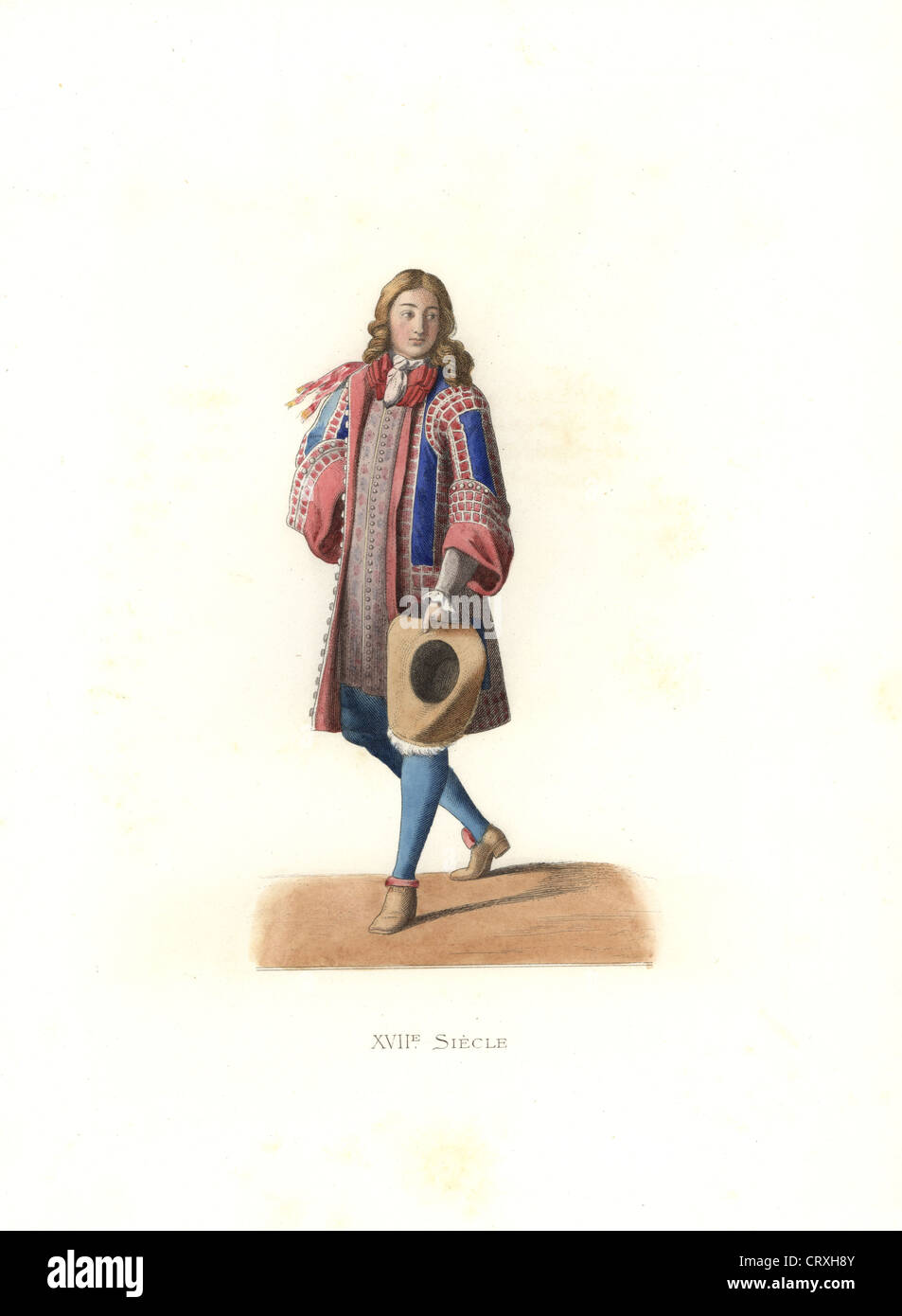 Kammerdiener des Königs Haushalt, 17. Jahrhundert, aus einem Gemälde von Jean-Baptiste Martin Fuß. Stockfoto