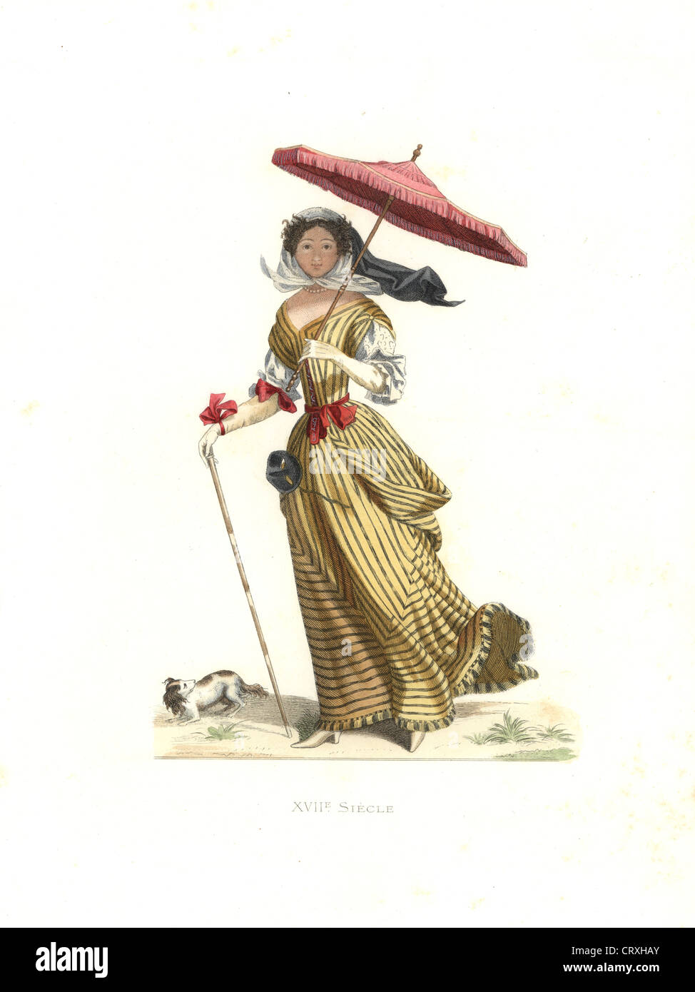 Frau in Sommerkleidung, Frankreich, 17. Jahrhundert, von einem Druck von Jean de Saint-Jean. Stockfoto