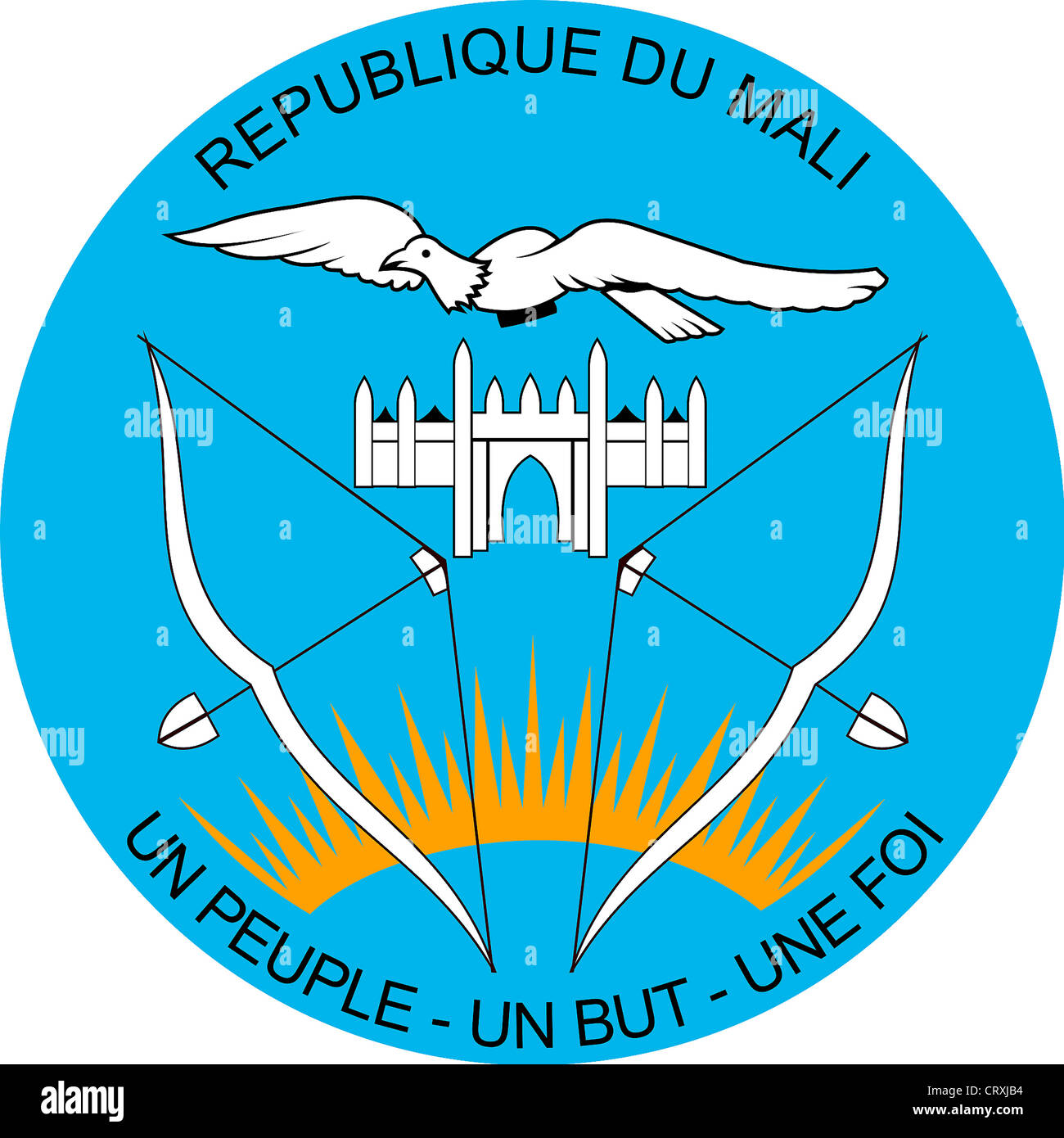 Wappen der Republik Mali. Stockfoto