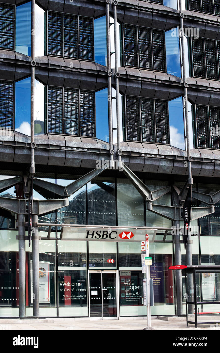 HSBC Bank Gebäudearchitektur. Königin Victoria Street. London. England Stockfoto