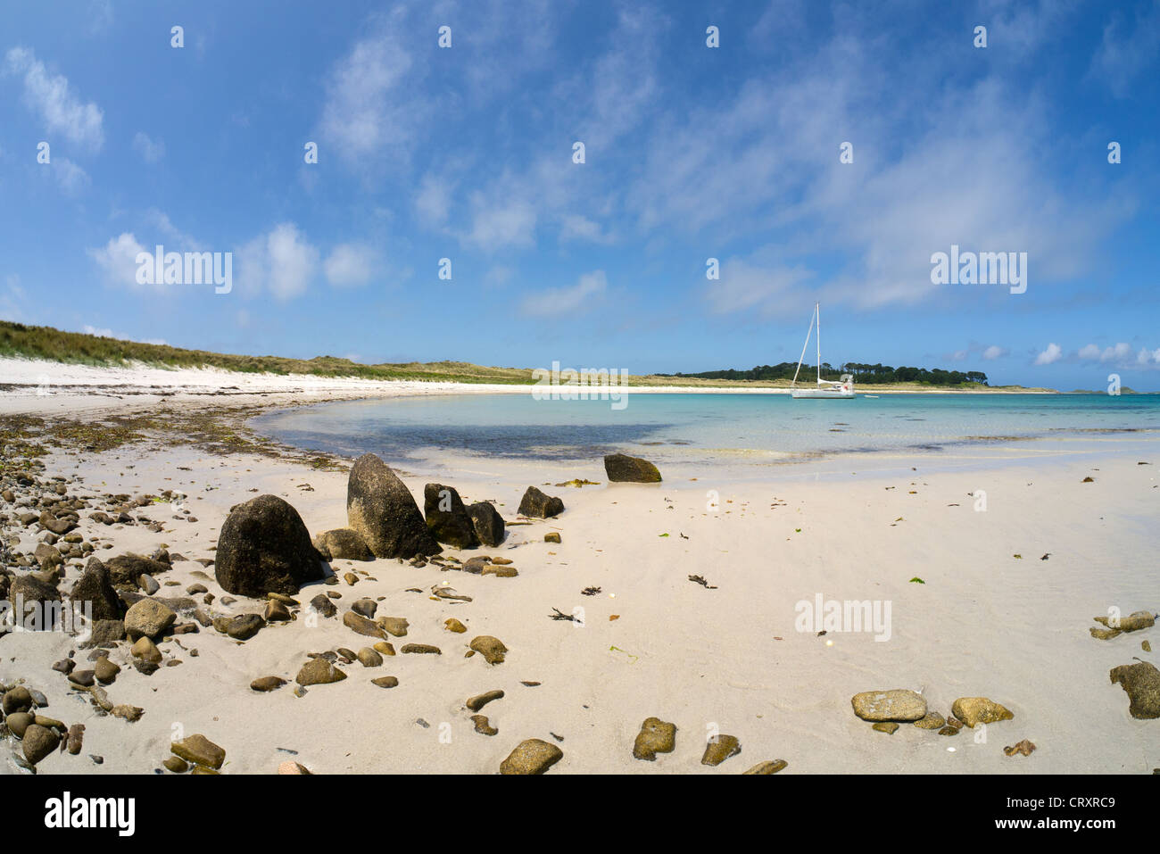 Pentle Bay Beach, Tresco Isles of Scilly.  Cornwall UK. Stockfoto