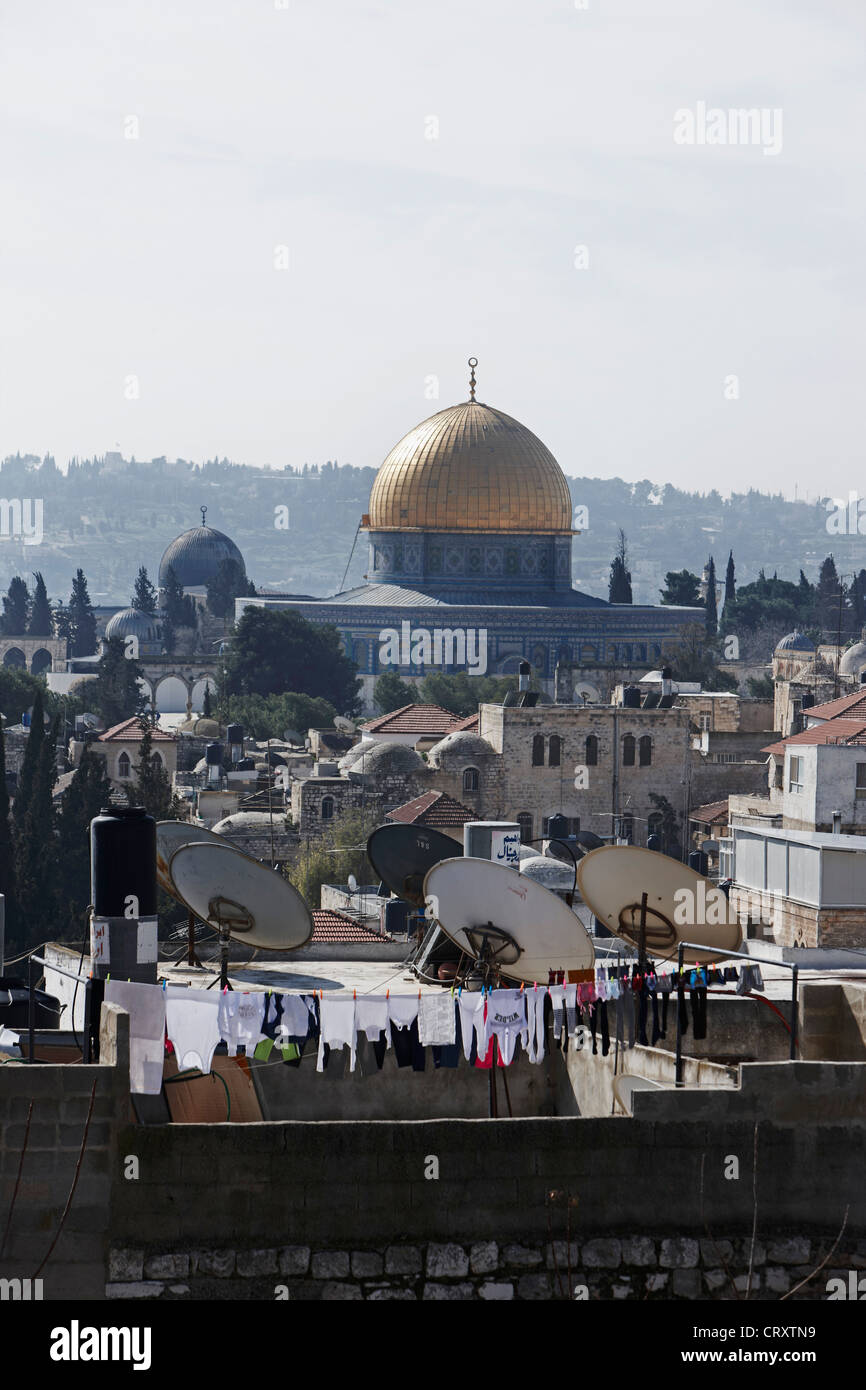 Israel, Jerusalem, Ansicht von Al Aqsa Mosque und Stadt Stockfoto