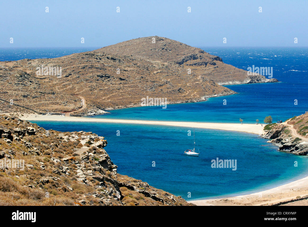 Kolona Strand Kythnos Insel Cyclades Griechenlands. Stockfoto