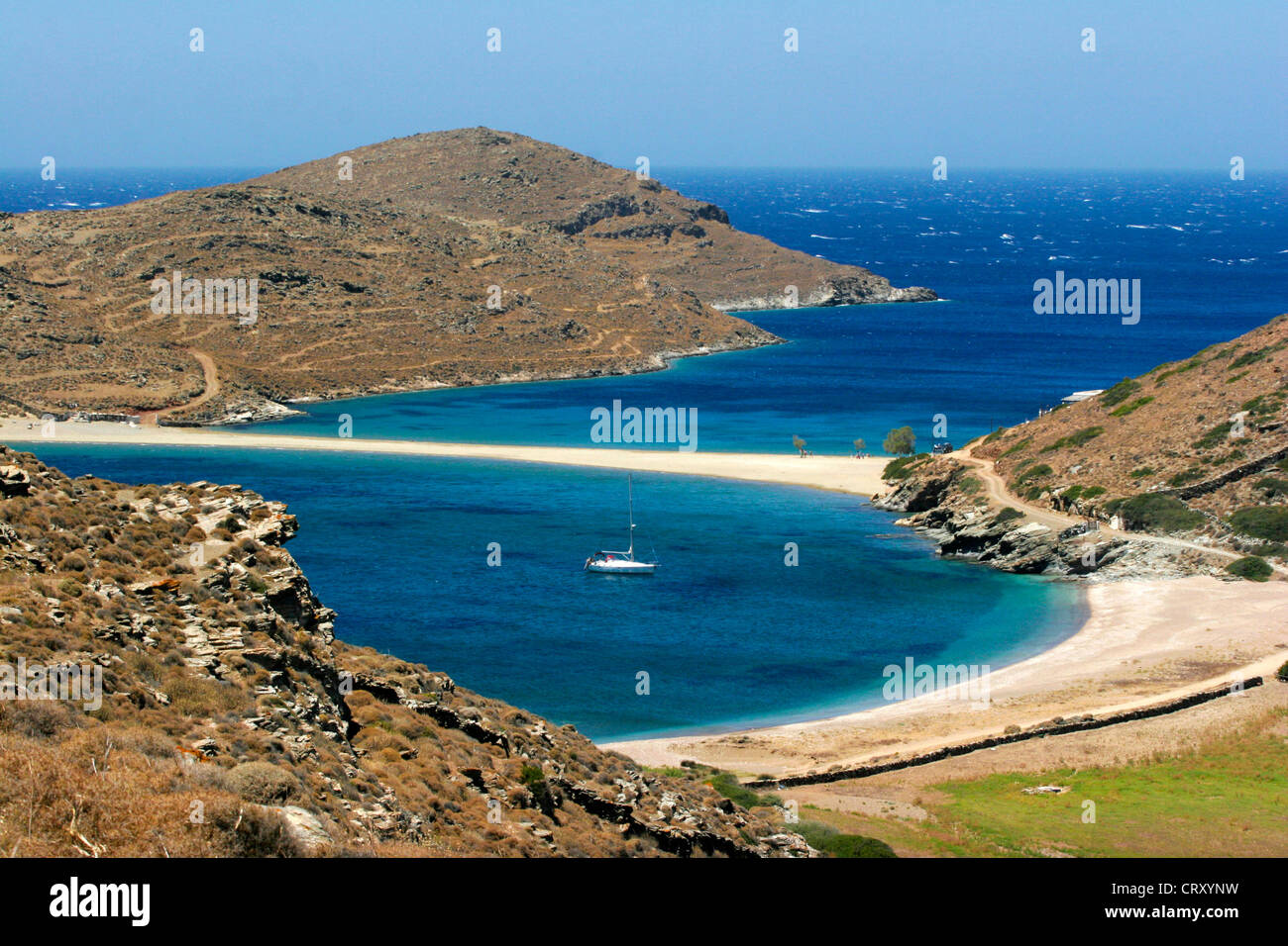 Kolona Strand Kythnos Insel Cyclades Griechenlands. Stockfoto