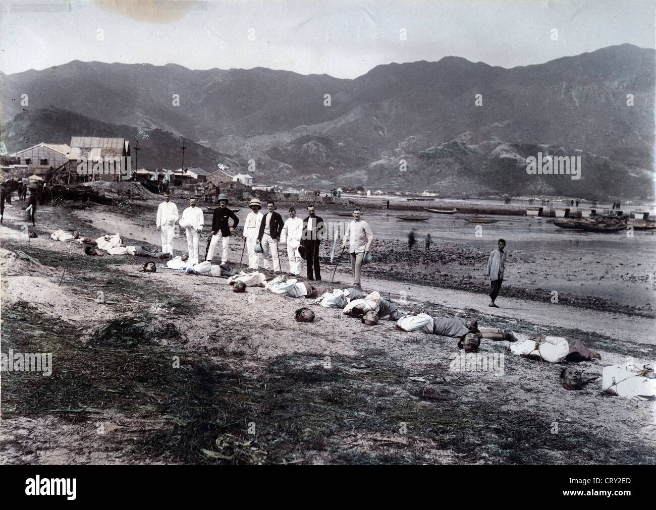 Ausführung von Namoa Piraten, Kowloon, Hong Kong, 1891 Stockfoto