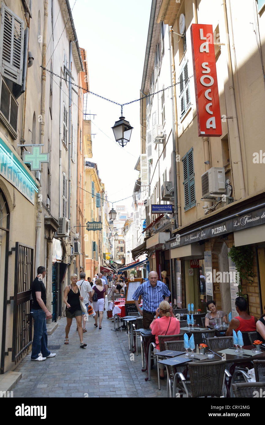 Rue Meynadier, Cannes, Côte d ' Azur, Alpes-Maritimes, Provence-Alpes-Côte d ' Azur, Frankreich Stockfoto