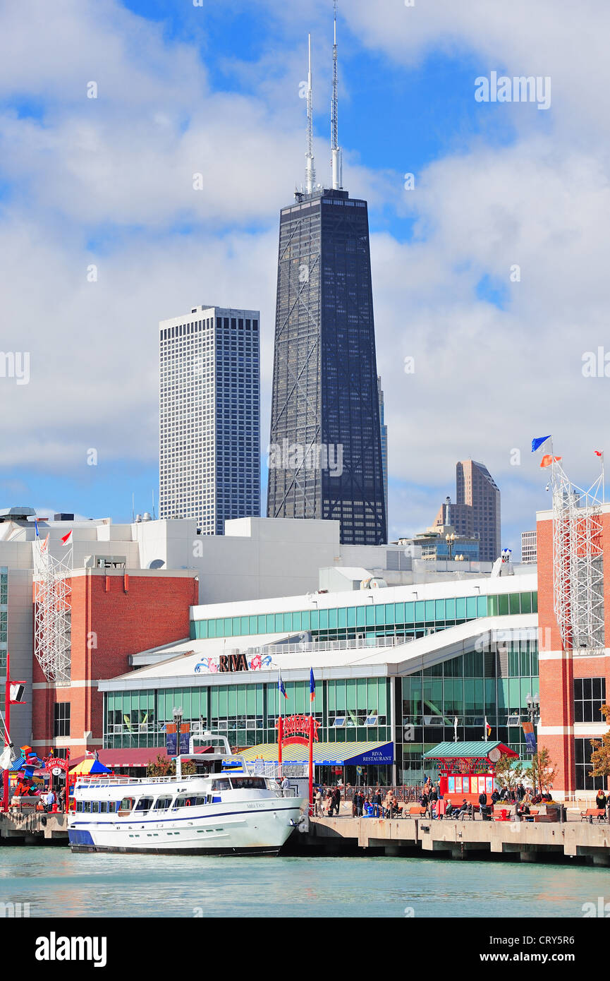Navy Pier und skyline Stockfoto