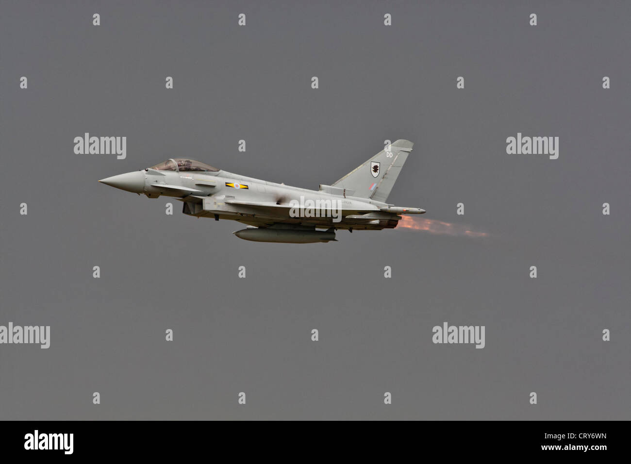 BAE Systeme Taifun Kämpfer der RAF auf ein schlechtes Wetter Aufwärmen übergeben Stockfoto