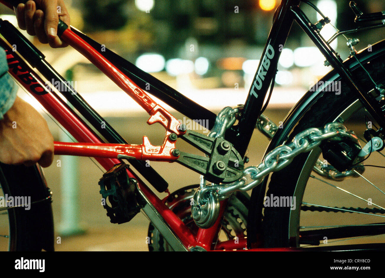 Fahrraddiebstahl Stockfoto